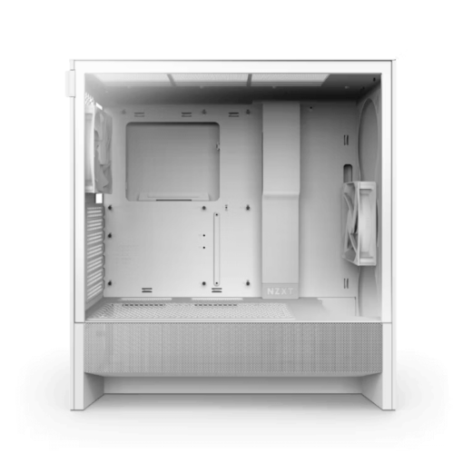 NZXT H5 Flow Matte White (2024) Compact Mid-Tower ATX Airflow Case - All White, 2x F120Q Fan
