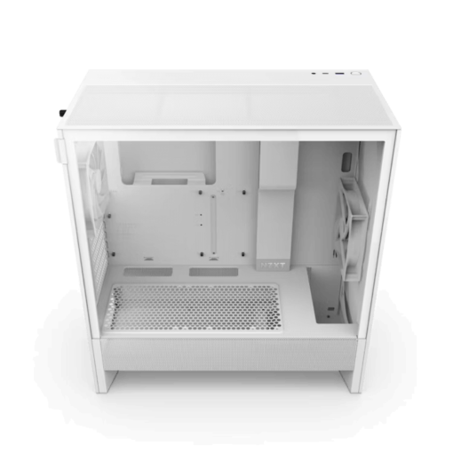 NZXT H5 Flow Matte White (2024) Compact Mid-Tower ATX Airflow Case - All White, 2x F120Q Fan