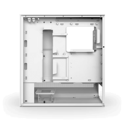 NZXT H5 Flow RGB Matte White (2024) Compact Mid-Tower ATX Airflow Case - All White, 1x F360 RGB Core Fan, 1x F120Q Fan