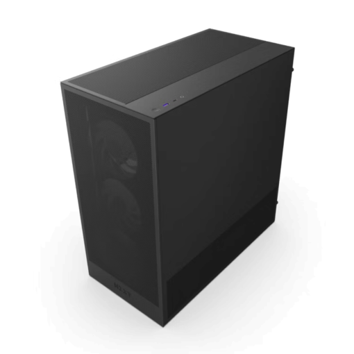 NZXT H5 Flow RGB Matte Black (2024) Compact Mid-Tower ATX Airflow Case - All Black, 1x F360 RGB Core Fan, 1x F120Q Fan