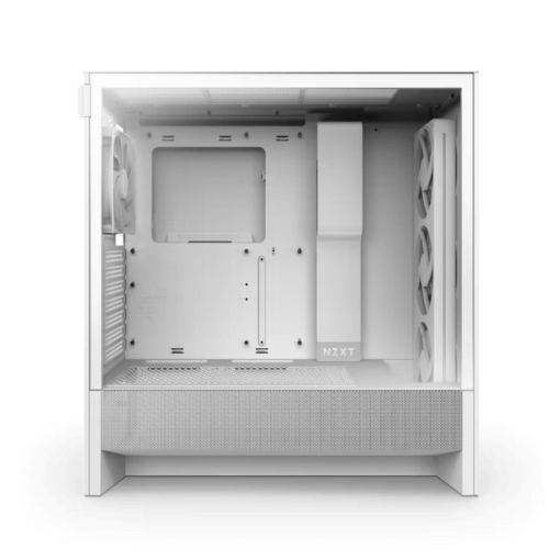 NZXT H5 Flow RGB Matte White (2024) Compact Mid-Tower ATX Airflow Case - All White, 1x F360 RGB Core Fan, 1x F120Q Fan
