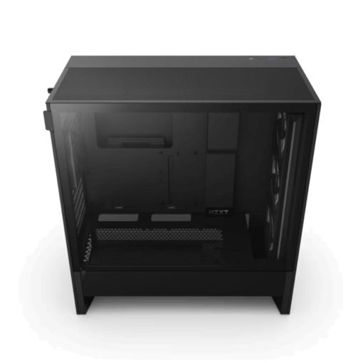 NZXT H5 Flow RGB Matte Black (2024) Compact Mid-Tower ATX Airflow Case - All Black, 1x F360 RGB Core Fan, 1x F120Q Fan