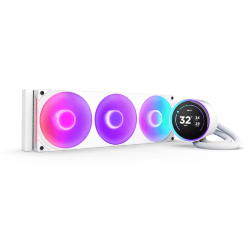 NZXT Kraken Elite 360 RGB V2 White AIO Liquid CPU Cooler - 2.72 inch IPS LCD & RGB, 360mm radiator, F360 RGB Core Fan
