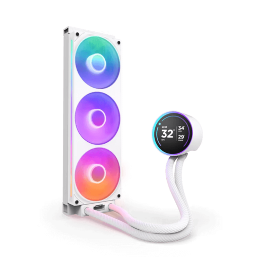 NZXT Kraken Elite 360 RGB V2 White AIO Liquid CPU Cooler - 2.72 inch IPS LCD & RGB, 360mm radiator, F360 RGB Core Fan