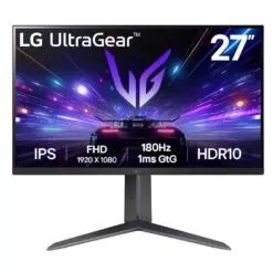 LG Ultragear 27GS65F-B Gaming Monitor - 27 inch FHD (1920x1080), 180Hz, IPS 1ms (GtG), HDR10, sRGB 99%, 16:9