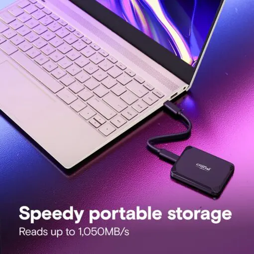 Crucial X9 4TB Portable SSD (CT4000X9SSD9) - Up to 1050MB/s Read, Lightweight and small, USB 3.2