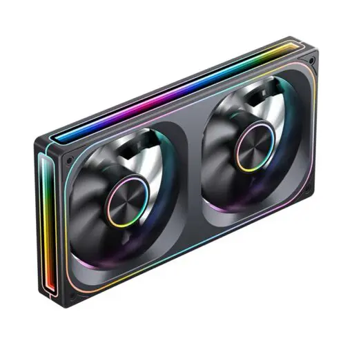 JONSBO ZA-240BR (Reverse) Fan Case - 2in1, 2x120mm 3Pin ARGB Fans, PWM, Reverse Blade Silen, 4-Sides Infinity Mirror
