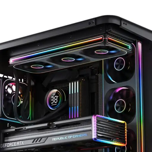 JONSBO ZA-240BR (Reverse) Fan Case - 2in1, 2x120mm 3Pin ARGB Fans, PWM, Reverse Blade Silen, 4-Sides Infinity Mirror