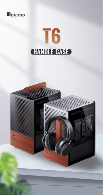 Jonsbo T6 Black iTX Case - Aluminum, Multifunctional Handle, Walnut Panel 35 Jonsbo T6 page mb 1