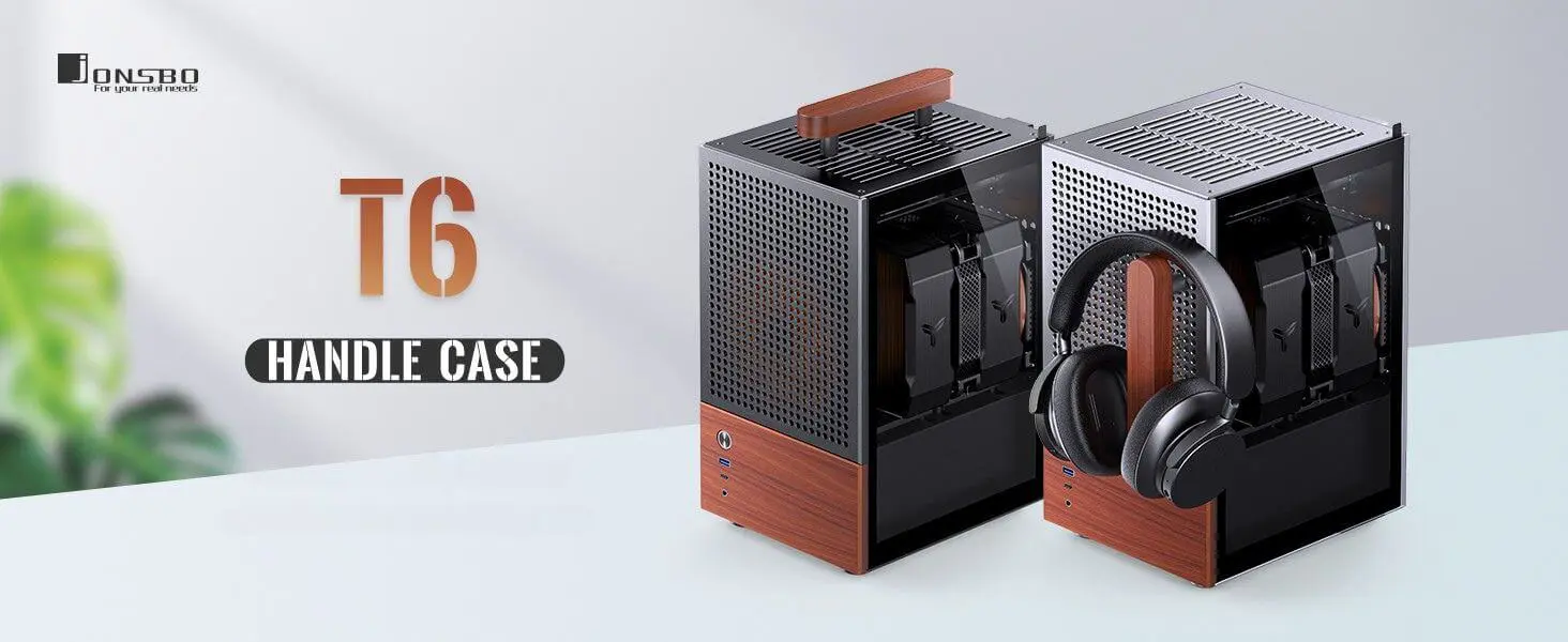 Jonsbo T6 Black iTX Case - Aluminum, Multifunctional Handle, Walnut Panel 14 Jonsbo T6 page pc 1