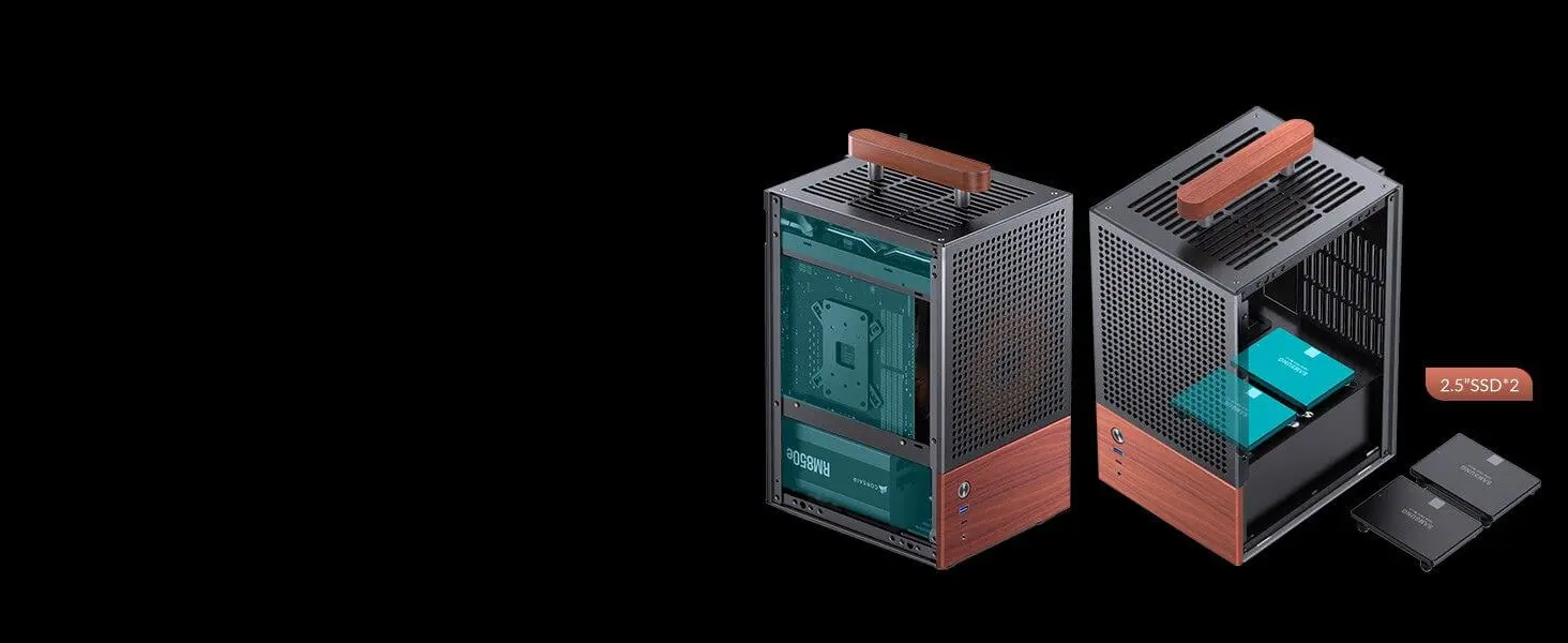 Jonsbo T6 Black iTX Case - Aluminum, Multifunctional Handle, Walnut Panel 31 Jonsbo T6 page pc 7