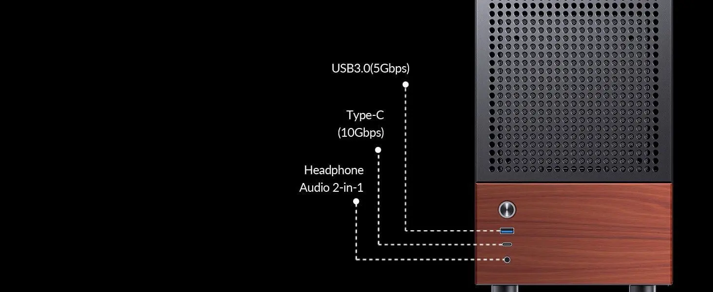 Jonsbo T6 Black iTX Case - Aluminum, Multifunctional Handle, Walnut Panel 32 Jonsbo T6 page pc 8