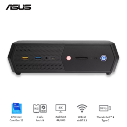 ASUS NUC 12 Enthusiast Mini PC (RNUC12SNKI72001) - Intel Core i7-12700H, 2xDDR4-3200, 3xNVMe, SATA, 2x HDMI 2.1, 2x DP 1.4a, 330W, VGA card port