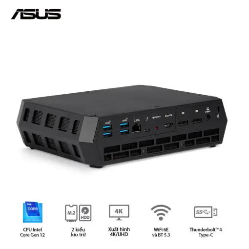 ASUS NUC 12 Enthusiast Mini PC (RNUC12SNKI72001) - Intel Core i7-12700H, 2xDDR4-3200, 3xNVMe, SATA, 2x HDMI 2.1, 2x DP 1.4a, 330W, VGA card port
