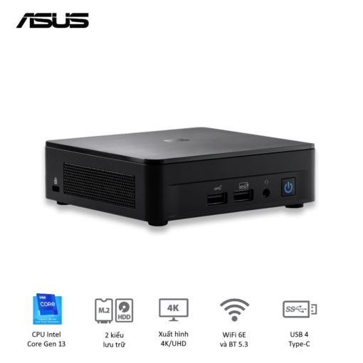 ASUS NUC 13 PRO Tall Mini PC (RNUC13ANHI500001I) - Intel Core i5-1340P, 2xDDR4-3200, 3xNVMe, SATA, 2x HDMI 2.1, 2x Thunderbolt, VESA MOUNT