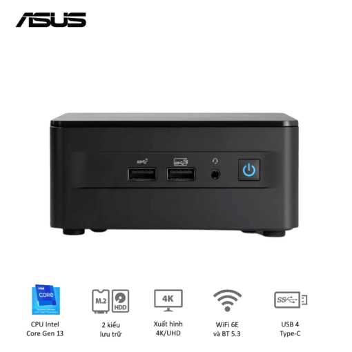 ASUS NUC 13 PRO Tall Mini PC (RNUC13ANHI500001I) - Intel Core i5-1340P, 2xDDR4-3200, 3xNVMe, SATA, 2x HDMI 2.1, 2x Thunderbolt, VESA MOUNT