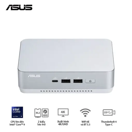 ASUS NUC 14 Pro+ Full System Mini PC (RNUC14RVSU500001I) - Intel Core Ultra 5- 125H, 2x NVMe, 2x HDMI 2.1, 2x Thunderbolt, VESA MOUNT, White