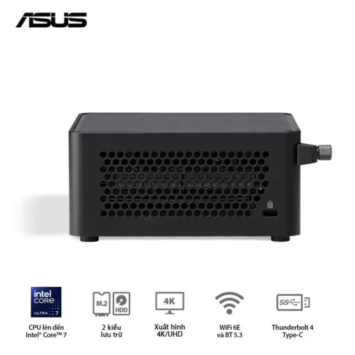 ASUS NUC 14 PRO Tall Full System Mini PC (RNUC14RVHU500001I) - Intel Core Ultra 5-125H, 2x NVMe, 2xNVMe, 1x SATA, 2x HDMI 2.1, 2x Thunderbolt, VESA MOUNT