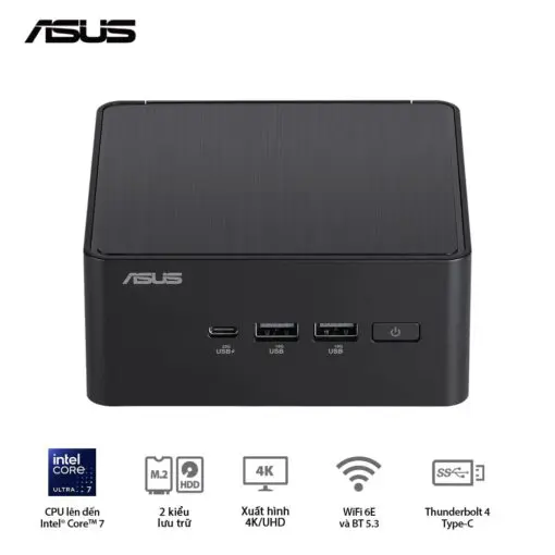 ASUS NUC 14 PRO Tall Full System Mini PC (RNUC14RVHU500001I) - Intel Core Ultra 5-125H, 2x NVMe, 2xNVMe, 1x SATA, 2x HDMI 2.1, 2x Thunderbolt, VESA MOUNT
