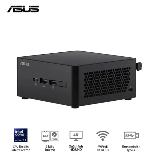 ASUS NUC 14 PRO Tall Full System Mini PC (RNUC14RVHU500001I) - Intel Core Ultra 5-125H, 2x NVMe, 2xNVMe, 1x SATA, 2x HDMI 2.1, 2x Thunderbolt, VESA MOUNT