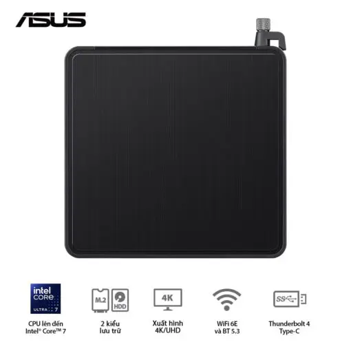 ASUS NUC 14 PRO Tall Full System Mini PC (RNUC14RVHU500001I) - Intel Core Ultra 5-125H, 2x NVMe, 2xNVMe, 1x SATA, 2x HDMI 2.1, 2x Thunderbolt, VESA MOUNT