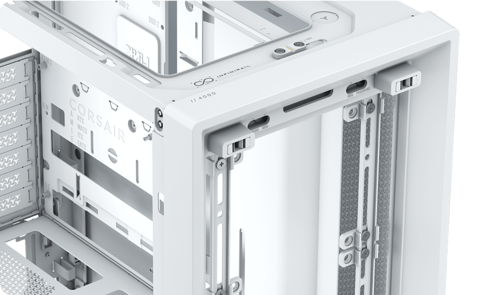 CORSAIR FRAME 4000D White Tempered Glass Modular Mid Tower PC Case 44