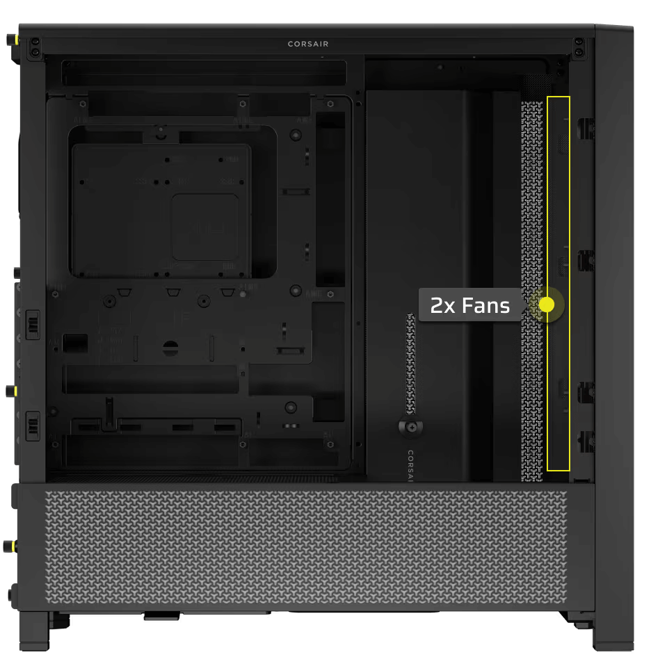 CORSAIR FRAME 4000D RS ARGB White Modular Mid Tower PC Case - Tempered Glass, 3x RS120 ARGB fans 58