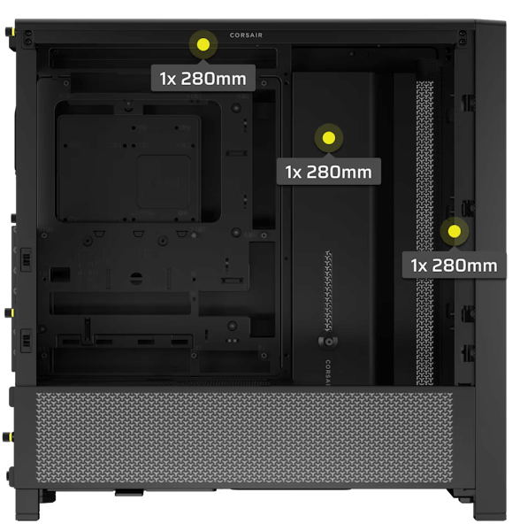 CORSAIR FRAME 4000D RS ARGB White Modular Mid Tower PC Case - Tempered Glass, 3x RS120 ARGB fans 64