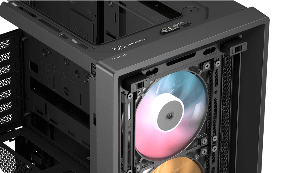 CORSAIR FRAME 4000D RS ARGB Black Modular Mid Tower PC Case - Tempered Glass, 3x RS120 ARGB fans 34