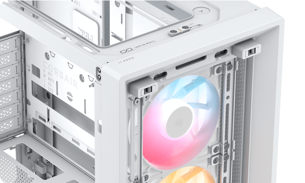 CORSAIR FRAME 5000D RS White Modular Mid Tower PC Case - Tempered Glass, 4x RS140 fans 22