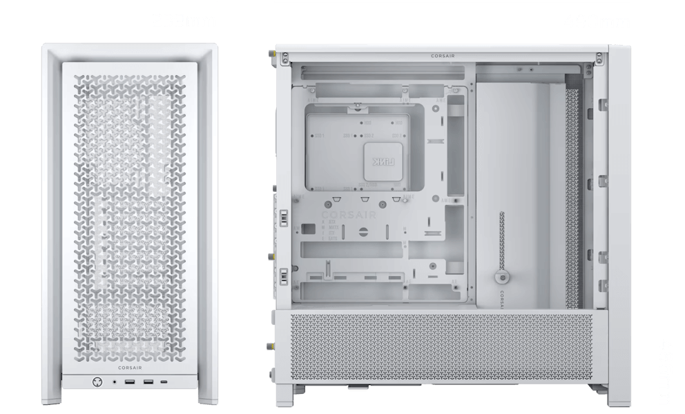CORSAIR FRAME 4000D White Tempered Glass Modular Mid Tower PC Case 45