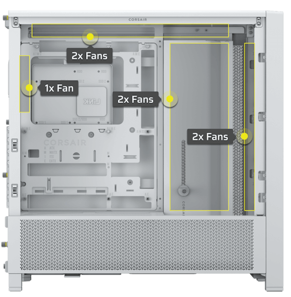CORSAIR FRAME 4000D White Tempered Glass Modular Mid Tower PC Case 49