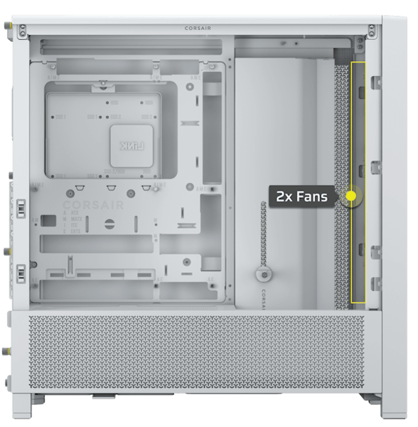 CORSAIR FRAME 4000D White Tempered Glass Modular Mid Tower PC Case 52