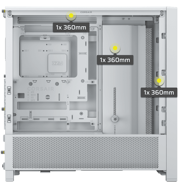 CORSAIR FRAME 4000D White Tempered Glass Modular Mid Tower PC Case 55