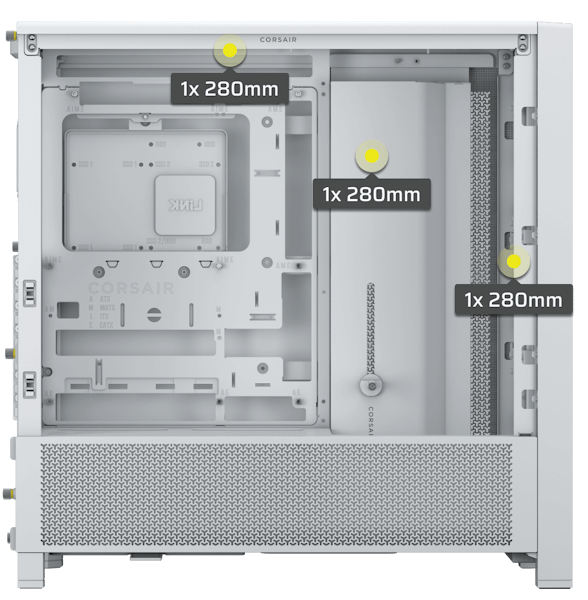 CORSAIR FRAME 4000D White Tempered Glass Modular Mid Tower PC Case 58