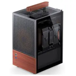 Jonsbo T6 Black iTX Case - Aluminum, Multifunctional Handle, Walnut Panel