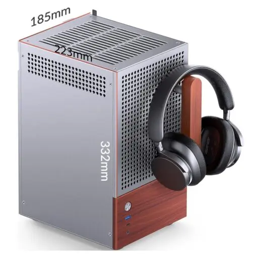 Jonsbo T6 Silver iTX Case - Aluminum, Multifunctional Handle, Walnut Panel