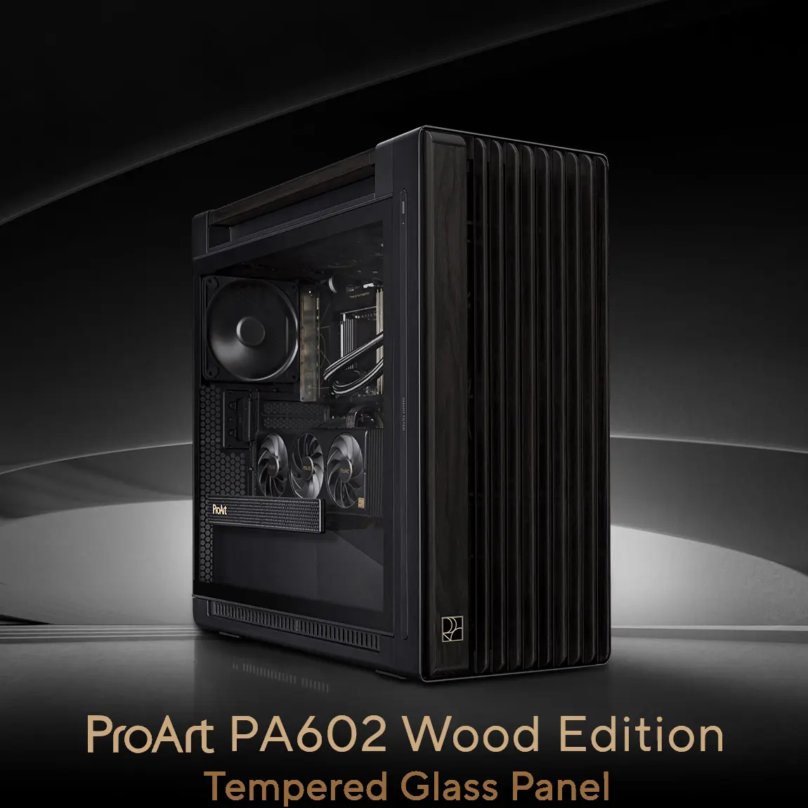 ASUS ProArt PA602 Wood Edition E-ATX PC Case - Black, 420mm radiator, USB 20Gbps support 21 bg kv 1