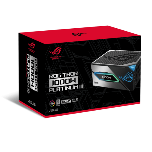 ASUS ROG Thor 1000W Platinum III Gaming PSU (ROG-THOR-1000P3-GAMING) - 1000W, ATX 3.1 compatible, magnetic OLED display, 80 Plus Platinum