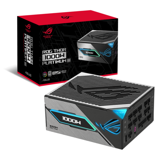 ASUS ROG Thor 1000W Platinum III Gaming PSU (ROG-THOR-1000P3-GAMING) - 1000W, ATX 3.1 compatible, magnetic OLED display, 80 Plus Platinum