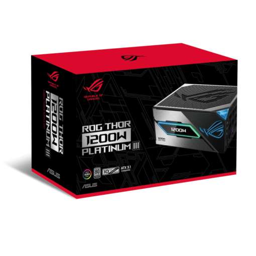 ASUS ROG Thor 1200W Platinum III Gaming PSU (ROG-THOR-1200P3-GAMING) - 1200W, ATX 3.1 compatible, magnetic OLED display, 80 Plus Platinum