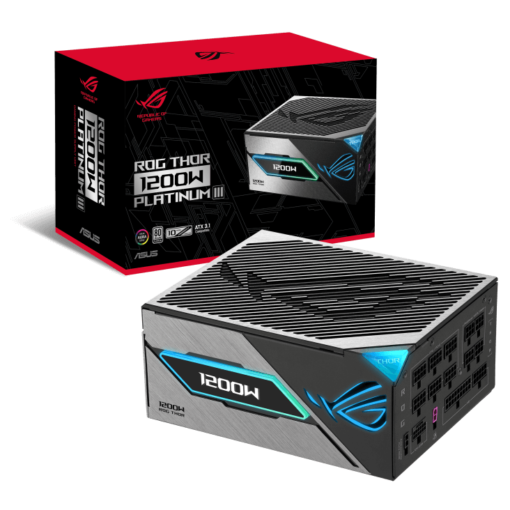 ASUS ROG Thor 1200W Platinum III Gaming PSU (ROG-THOR-1200P3-GAMING) - 1200W, ATX 3.1 compatible, magnetic OLED display, 80 Plus Platinum