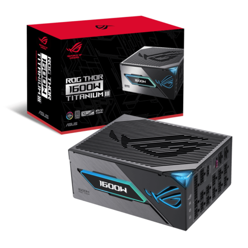 ASUS ROG Thor 1600W Platinum III Gaming PSU (ROG-THOR-1600T3-GAMING) - 1600W, ATX 3.1 compatible, magnetic OLED display, 80 Plus Titanium