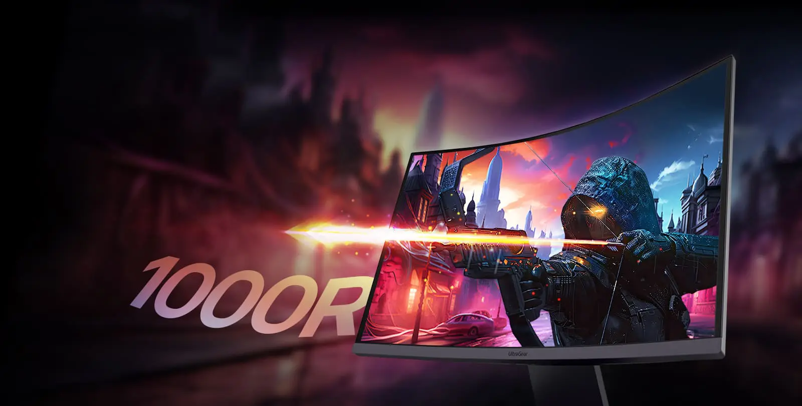 LG Ultragear 27GS60QC-B Curved (1000R) Gaming Monitor - 27 inch QHD (2560x1440), 180Hz, IPS 1ms (GtG), HDR10, sRGB 99% (Typ.), AMD FreeSync™ 18 ultragear 27gs60qc 02 1 qhd 1000r curved d