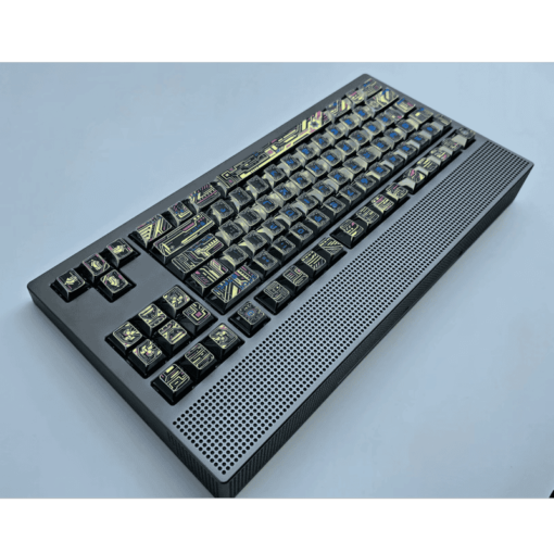 ANGRY MIAO AM Neon 80 Space Silver Base Kit Keyboard - 80%, Leaf Spring Mounting, DIY 389 LEDs