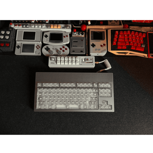 ANGRY MIAO AM Neon 80 Space Silver Base Kit Keyboard - 80%, Leaf Spring Mounting, DIY 389 LEDs