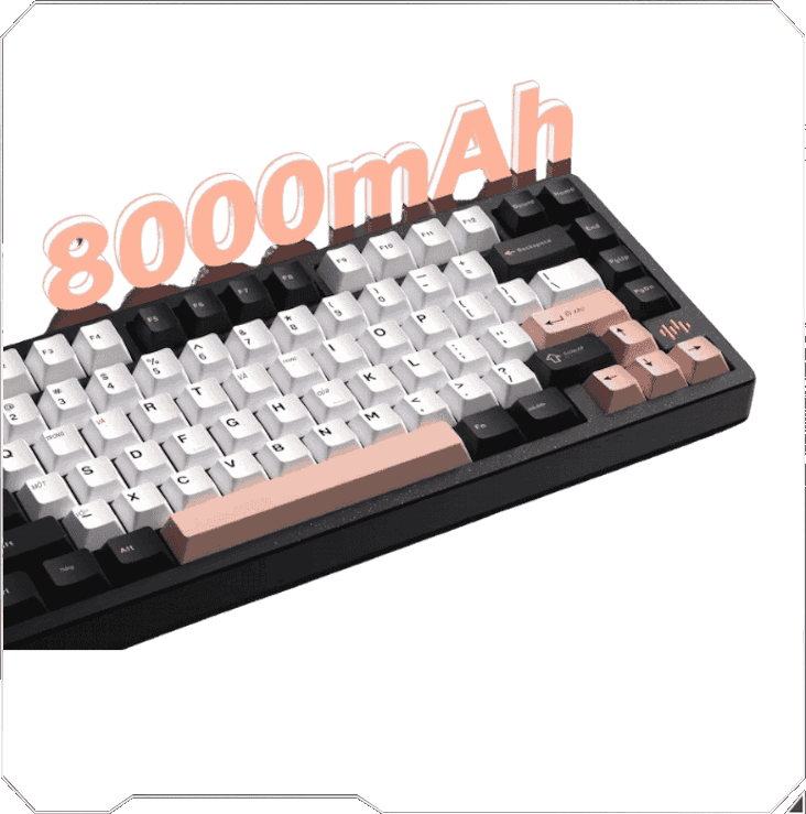 PMO WAVE75 Pro QMK Aluminum Mechanical Keyboard - 75%, 3-mode, FR4, Snow (Kailh), 8000mAh, PVD stainless steel weight 56 17 2