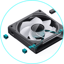 JONSBO ZK-120B Black Fan Case - 3in1, 3x120mm 5V/3Pin ARGB Wire-free, PWM 16 2 2 1