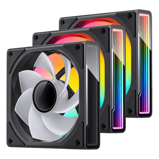 JONSBO ZK-120BR Black Reverse Blade Fan Case - 3in1, 3x120mm 5V/3Pin ARGB Wire-free, PWM