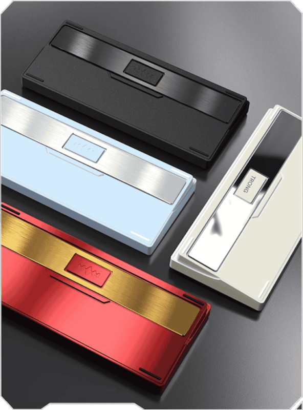 PMO WAVE75 Pro QMK Aluminum Mechanical Keyboard - 75%, 3-mode, FR4, Snow (Kailh), 8000mAh, PVD stainless steel weight 49 21 2